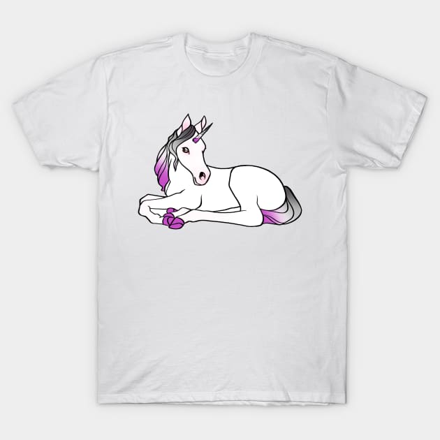 asexual pride unicorn foal T-Shirt by LivianPearl